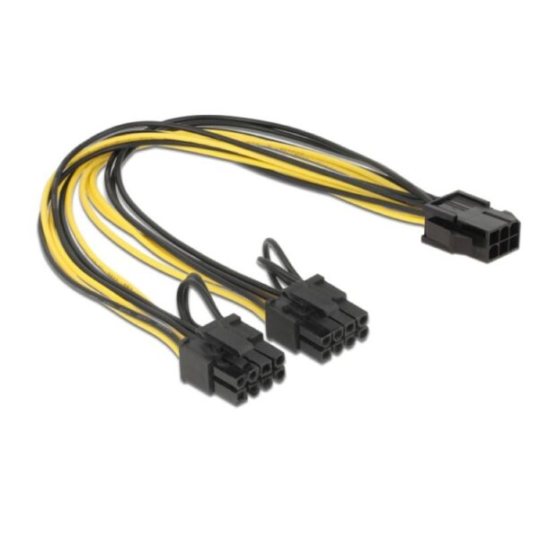 POWERTECH καλώδιο PCIe 6pin σε 2x 8pin CAB-W044, 30cm